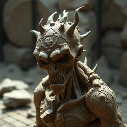 hyper realistic rick sanchez as a literal terracotta concrete block hybrid creature, gorgeous lighting by weta studio, mucha, bautista and norman rockwell and greg rutkowski and tom bagshaw and james gurney and lucasfilm