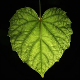 realistic photo of texture of a one big glowing leaf, very dark background, full leaf is visible, very sharp focus, in the style of greg rutswoski, very hyper realistic, highly detailed, fantasy art station