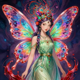 hyper detailed ultra sharp fairy. plain clothing. trending on artstation, vibrant aesthetic, bloodwave, colorful, psychedelic, ornate, intricate, digital painting, concept art, smooth, sharp focus, illustration, art by artgerm and greg rutkowski and h. r. giger, 8 k