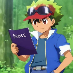 Ash Ketchum, Holding the Death Note, Hiroaki Tsutsumi style