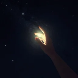 the light of consciousness finally reaches the stars, digital art
