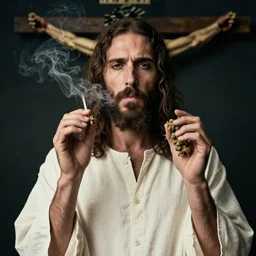joe rogan photography of lord and savior jesus christ, serious weed smoking.