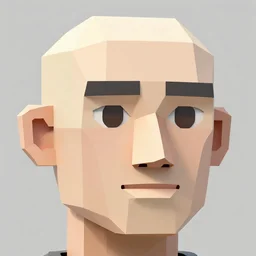 low poly count close up of face 3 / 4 pose
