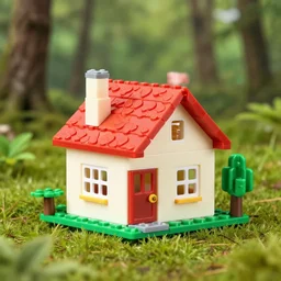 a nice little house made out of plastic in the woods