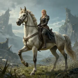 highly detailed elden ring portrait photo of a female centaur in a scenic dystopian environment, hyperrealistic illustration by william didier - pouget