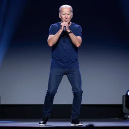 joe biden doing rap on a stage