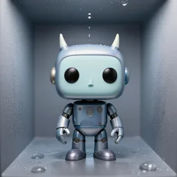 one single crazy miniature toy Pop Figure Robot monster 8K, by pixar, by dreamworks, in a Studio hollow, water drops, by jeff koons, by david lachapelle