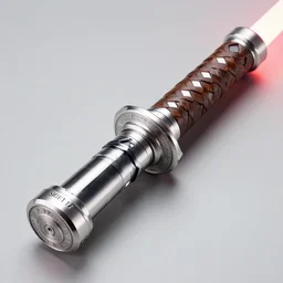 japanese style light saber hilt, extremely detailed, acid etched aluminum, wooden pommel, saber smith, sigma 8 5 mm f / 1. 4