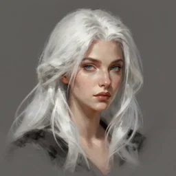 a digital painting of a woman with white hair, a character portrait by artgerm, cgsociety, fantasy art, daz 3 d, unreal engine 5, ilya kuvshinov