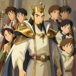 portrait of an elven king, artstation, cartoon, elegant, highly detailed, digital painting, concept art, smooth, sharp focus, illustration, art by ghibli, makoto shinkai, don bluth, fujita goro, jean giraud, atey ghailan, akihiko yoshida, tom whalen, fadeev 8 k