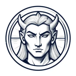 the emblem face of the internet god, vector, linework