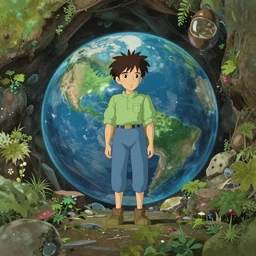 still image from the new studio ghibli animated film'the endless hole in the earth'