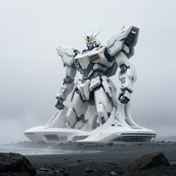 surreal romantic mecha covenant deformation horizontal building, futuristic berserk white architecture in the beach in iceland, foggy, highly detailed, digital painting, arstation, concept art, hyperealistic octane render, unreal engine,