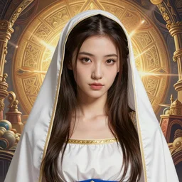 studio portrait of neutral good colorful female cleric bard healer as absurdly beautiful, elegant, young skinny gravure idol, ultrafine hyperrealistic detailed face illustration by kim jung gi, irakli nadar, intricate linework, super sharp focus, bright colors, matte, octopath traveler, final fantasy, unreal engine highly rendered, global illumination, radiant light, intricate environment