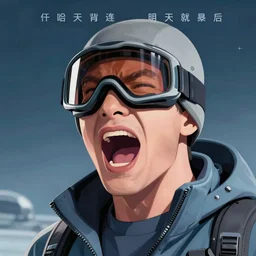 science fiction novel cover illustration of man wearing ski goggles and yelling