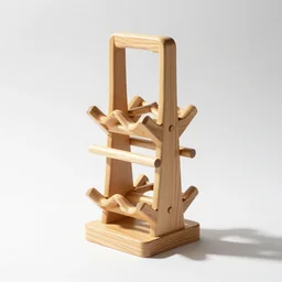 japanese wine rack, professional product shot, isolated on a pure white background, centered, entire object in frame, sharp focus, soft studio lighting