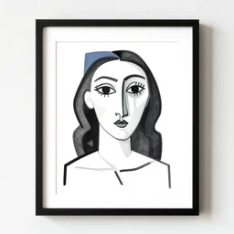 best of picasso curved contemporary lineart portraits, cubism, etsy lineart, framed