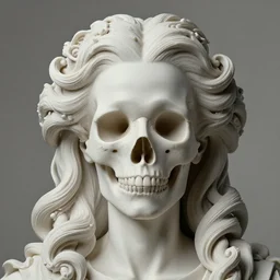 a beautiful detailed front view rococo portrait of a rotten woman corpse becoming almost a skull with fractal plants and fractal flowers and mushrooms growing around, intricate, ornate, volumetric light, beautiful lit, polaroid photography, the northman
