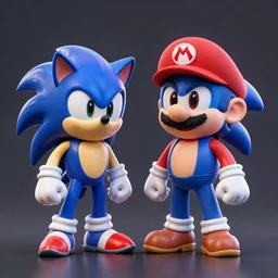 A merge of sonic and mario, render, unreal, studio lighting, blender, trending on artstation, 8k, highly detailed