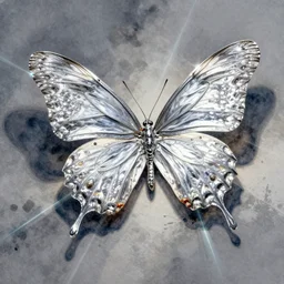 butterfly, pinterest, artstation trending, behance, watercolor, by coby whitmore, silver, laser light,