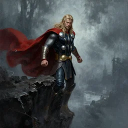 thor at the edge of darkness by greg rutkowski