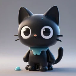 a digital art portrait of black slime cat character design from slime rancher, cute liquid ink cat character sheet, 4 k, ultra detail, volumetric lighting, unreal engine, octane render
