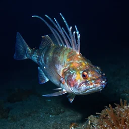 humpback anglerfish with luminiscient illicium