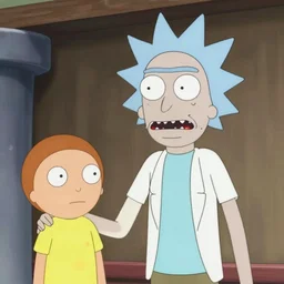 a still of rick and morty in back to the future ( 1 9 8 5 ) photo realistic