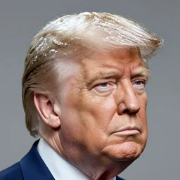 powdered wig on Donald Trump's head