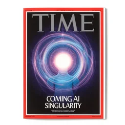 TIME magazine cover, the coming AI singularity, by the Vanessa Beecroft and Sandra Chevrier, 4k
