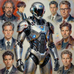 a futuristic cybernatic armored soldier, led lights, painting by greg ruthowski, alphonse murac, yoshikata amano, yoji shinkawa, wlop, craig mullins, collaborative artwork, exquisitely high quality and detailed