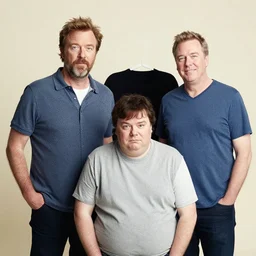 thin Ricky Gervais, fat Stephen Merchant and short Karl Pilkington