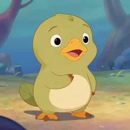 a disney animated cartoon of a friendly platypus