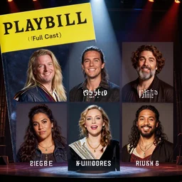 mathematics the musical on broadway, full cast, promotional photo, playbill, split lighting, dramatic lighting