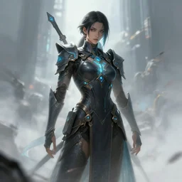 fantasy cyber art by wlop wang ling, artstationhd