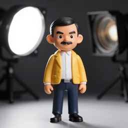 mr. bean action figure, studio lighting, macro lens, award winning product photography