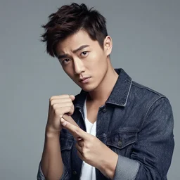 an extremely handsome rebellious young man, photo