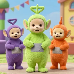 teletubbies hd render, highly detailed