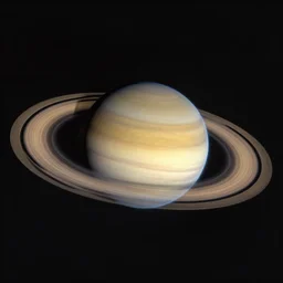 high detail telescopic portrait image of the planet saturn centered, symmetrical in studio