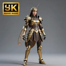 full body photo of a beautiful cute strong warrior queen wearing insectoid armour, highly detailed, 8 k, hdr, smooth, sharp focus, high resolution, award - winning photo