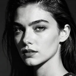 black and white vogue closeup portrait by herb ritts of a beautiful female model, rich, high contrast