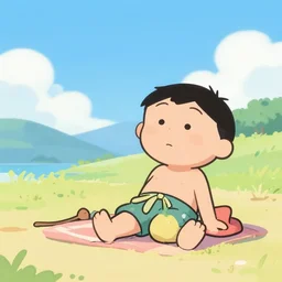 dream vacation, in the style of a cartoon