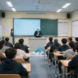 ice glacier class room, uncanny, award winning, 4 k