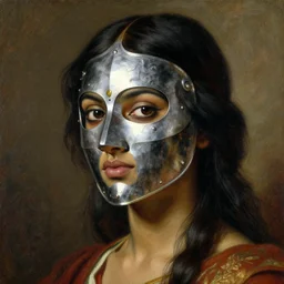 detailed potrait 8 0 s srilankan girl bane's face armour, girl graceful,, painting by gaston bussiere, craig mullins, j. c. leyendecker, lights, art by ernst haeckel, john william godward, hammershøi,,