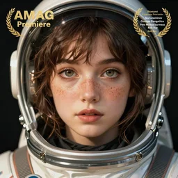 portrait Anime space cadet girl, cute-fine-face, pretty face, realistic shaded Perfect face, fine details. Anime. realistic shaded lighting by Ilya Kuvshinov Giuseppe Dangelico Pino and Michael Garmash and Rob Rey, IAMAG premiere, aaaa achievement collection, elegant freckles, fabulous, eyes open in wonder, brunette hair
