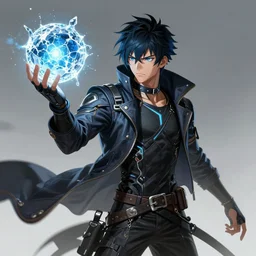 a portrait of anime king casting ice - ball and shoot it, cyberpunk concept art, trending on artstation, highly detailed, intricate, sharp focus, digital art, 8 k