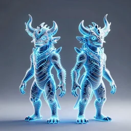 a two headed xanathar made of bioluminescence in the art style of monsters inc, crisp 8 k line art, digital painting, artstation, unreal engine, octane render, emissive lighting, concept art, matte, sharp focus, hyper realistic lighting, illustration, deep royal blue and pink color scheme, art by junto ito and takato yamamoto and philippe druillet