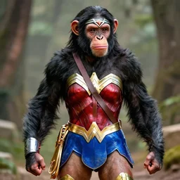 If Wonder Woman was a chimpanzee. Hyperreal, Trending on Artstation