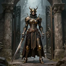 steampunk guardian of the gates to the underworld