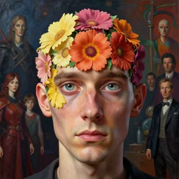 realistic detailed photo rendered in octane 3 d, beautiful eye with flowers instead of his head by francis bacon, by h. r. giger, by ayami kojima, amano, karol bak, greg hildebrandt, and mark brooks, rich deep colors. beksinski painting, art by takato yamamoto. masterpiece. rendered in blender, ultra realistic, smooth shading, ultra detailed, high resolution, cinematic, unreal 6